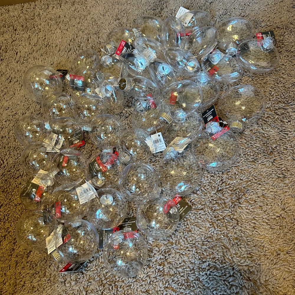 Make market 41 Clear Plastic DIY Ornaments In 2 Shapes lot Bundle